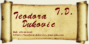 Teodora Duković vizit kartica